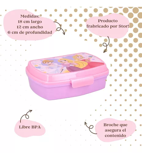 Lonchera Vianda Pricnesas Disney 18x12x6 Cm Escolar Plástica