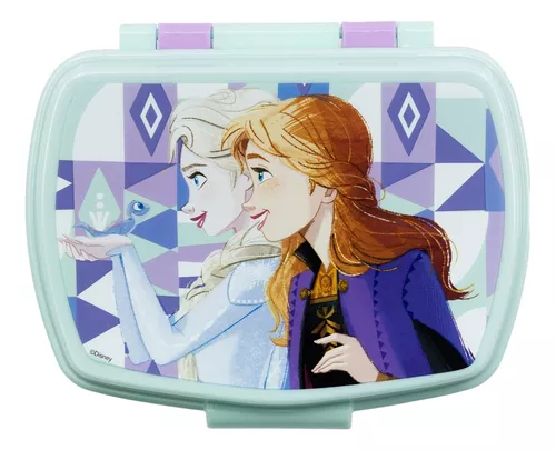 Lonchera Vianda Frozen Elsa Ana 18x12x6 Cm Escolar Plástica