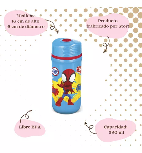 Botella Plástica Spiderman Twister 390 Ml Libre Bpa