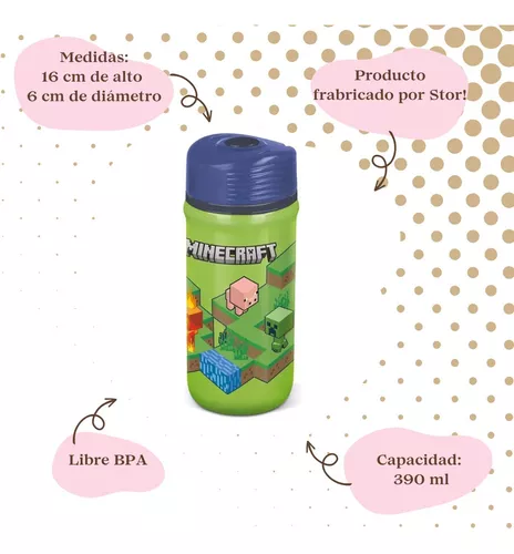 Botella Plástica Minecraft Twister 390 Ml Libre Bpa