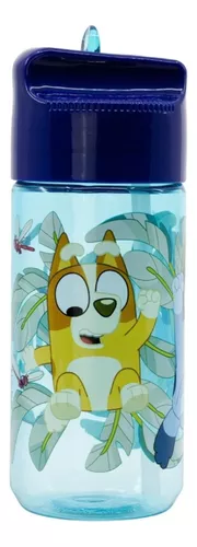 Botella Tritán Bluey Perro 430 Ml Con Pajita Libre Bpa