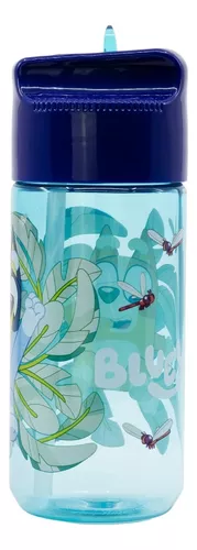 Botella Tritán Bluey Perro 430 Ml Con Pajita Libre Bpa