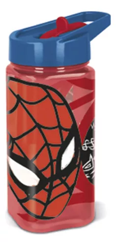 Botella Plástico Cuadrada 510 Ml Spiderman Marvel Oficial