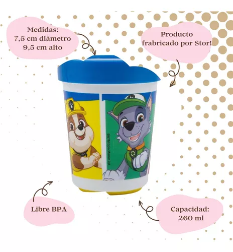 Vaso Plástico Bicolor Paw Patrol Para Microondas 260 Ml