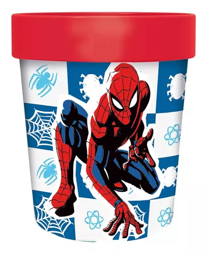 Vaso Plástico Bicolor Spiderman Infantil 260 Ml Stor