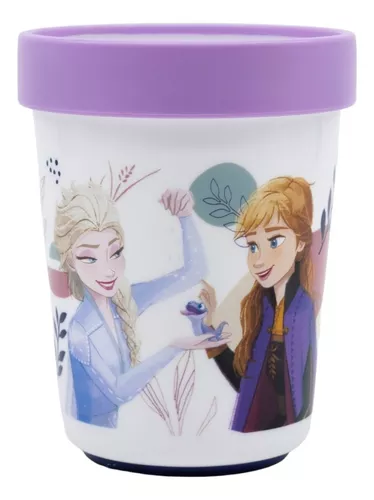 Vaso Plástico Bicolor Frozen Elsa Ana Para Microondas 260 Ml