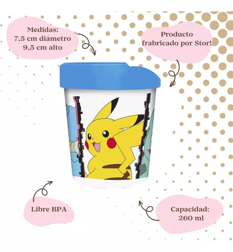 Vaso Plástico Bicolor Pokemon Pikachu Para Microondas 260 Ml