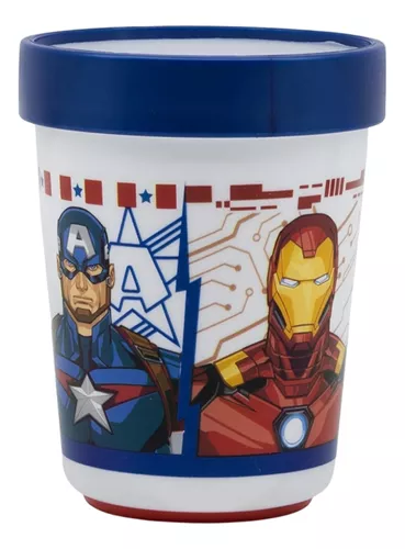 Vaso Plástico Bicolor Avengers Marvel Para Microondas 260 Ml