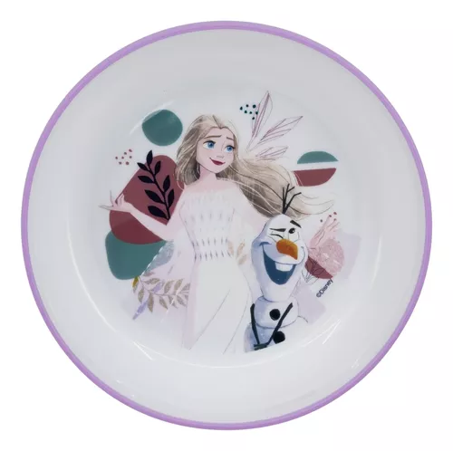 Plato Hondo Bowl Plástico Bicolor Microondas 15cm Frozen