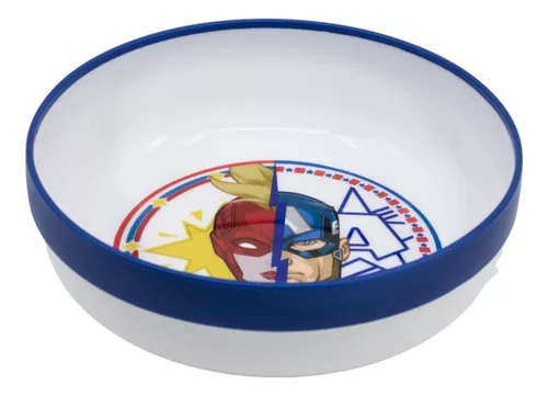 Plato Hondo Bowl Plástico Bicolor Microondas 15cm Avengers