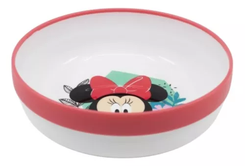 Plato Hondo Bowl Plástico Bicolor Microondas 15cm Minnie