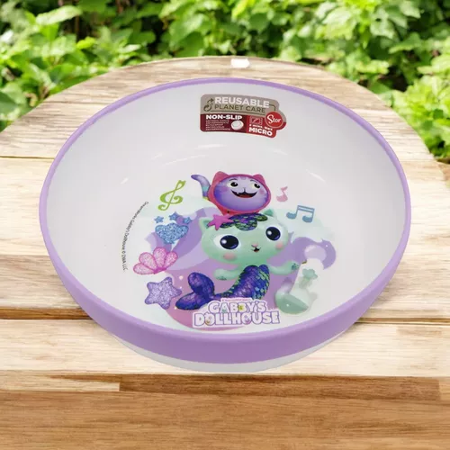 Plato Hondo Bowl Plástico Bicolor Casa Gabby Microondas 15cm