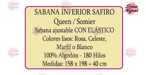 Sabana Inferior Ajustable Queen Lisa 100% Algodón Döhler