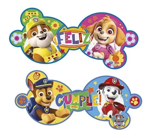 Cartel Feliz Cumpleaños Paw Patrol Original Cotillón Disney