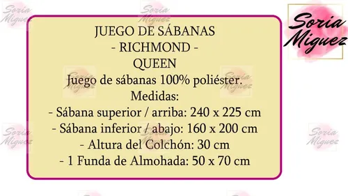 Juego De Sabanas Queen / Somier Richmond Estampadas - S D -