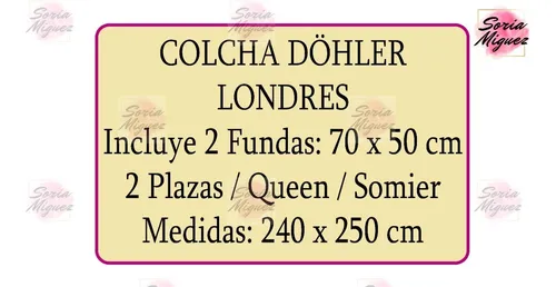 Cubrecamas Con Fundas Queen / Somier Londres Döhler