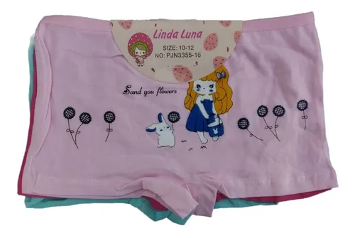 Pack X 3 Boxer / Bombacha Short Niña Algodón Talles 10 Al 16