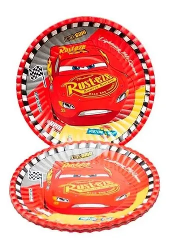 Pack X8 Platos Descartables Cars Disney Oficial Cotillón