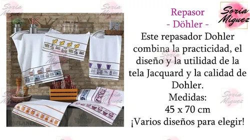 Pack X 3 Repasadores Döhler Jacquard Diseños Varios 45x70cm