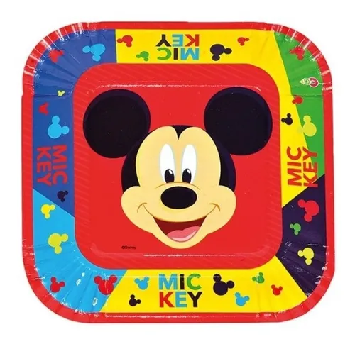 Pack X 8 Platos Descartables Mickey Oficial Cotillón