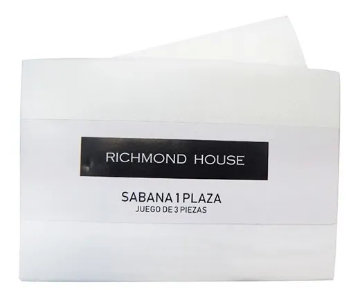 Juego Sábanas Richmond House Lisos 1 Plaza 90 X 188 + 20 Cm