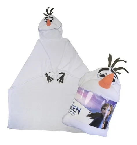 Frazada Infantil Con Capucha Frozen Olaf Original Oficial