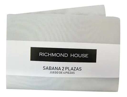 Juego Sábanas Richmond House Lisos 2 Plazas 140x190 + 30 Cm