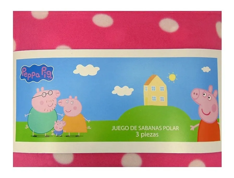 Juego Sábanas 1 Plaza Polar Peppa Pig Original Y Oficial