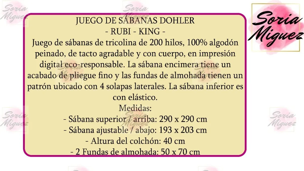 Juego De Sábanas Rubí King 100% Algodón 200h - Döhler -