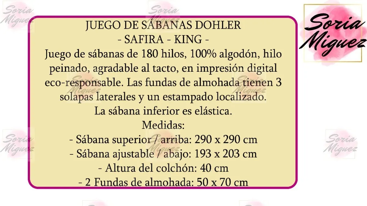 Juego De Sábanas Safira King 100% Algodón 180 H - Döhler