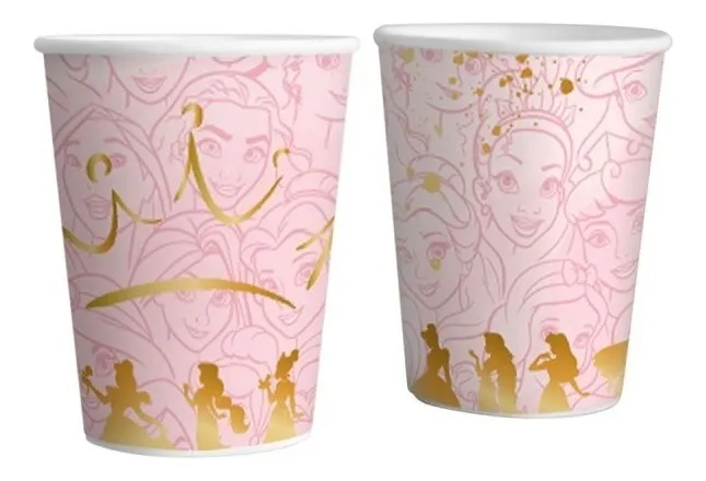 Packx10 Vasos Descartables Princesas Disney Original Oficial