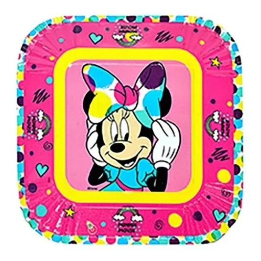 Pack X 8 Platos Descartables Minnie Oficial Cotillón