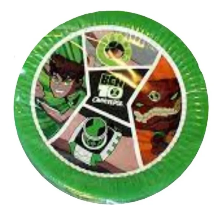 Pack X 8 Platos Descartables Ben 10 Oficial Origina Cotillón