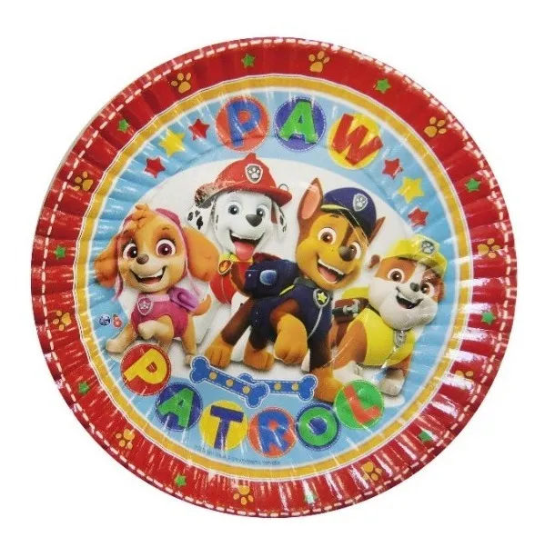 Pack X 8 Platos Descartables Paw Patrol Oficial Cotillón