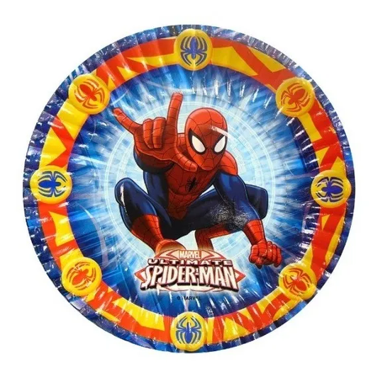 Pack X 8 Platos Descartables Spiderman Oficial Cotillón