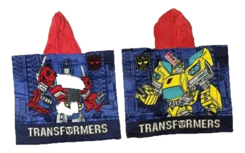 Bata Poncho Transformers Capucha 60 X 120 Cm Niños Original