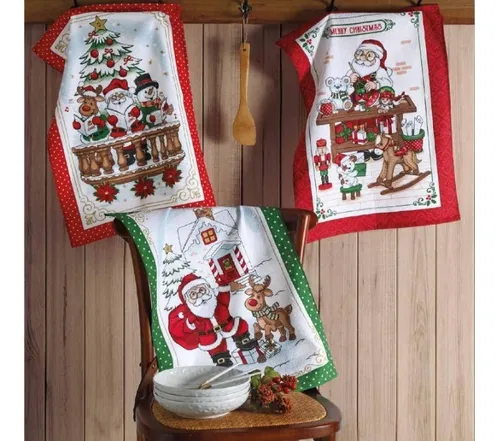 Pack X 12 Repasadores Navideño 45 X 65 Cm Navidad - Döhler