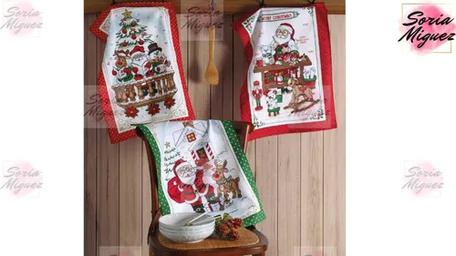 Pack X 3 Repasadores Navideño 45 X 65 Cm Navidad - Döhler