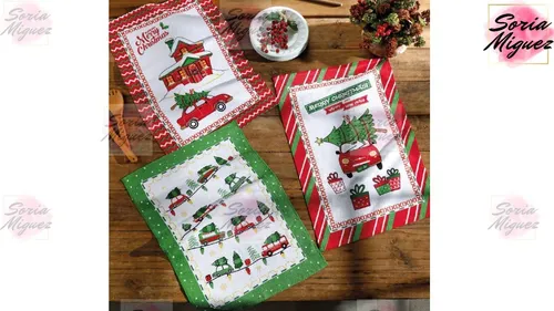 Pack X 3 Repasadores Navideño 45 X 65 Cm Navidad - Döhler