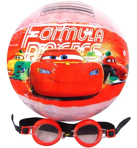 Set Pelota Y Lentes De Natación Disney Cars Original