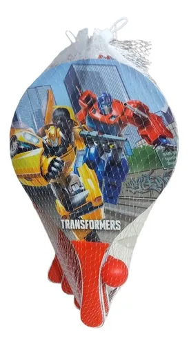 Paletas Para Playa + Pelota Transformers Original Oficial