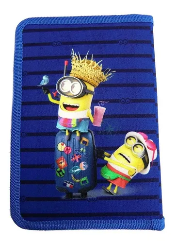 Cartuchera Tipo Libro 1 Piso Minions Original Y Oficial