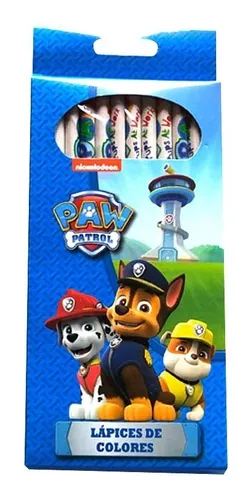 Set X12 Lápices De Colores Paw Patrol Original Y Oficial