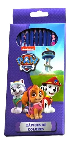 Set X12 Lápices De Colores Paw Patrol Original Y Oficial