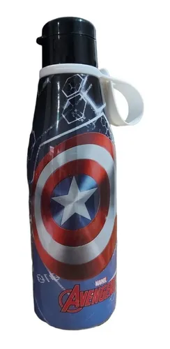 Botella Plástico 530ml Abre Fácil Cap América Marvel Oficial