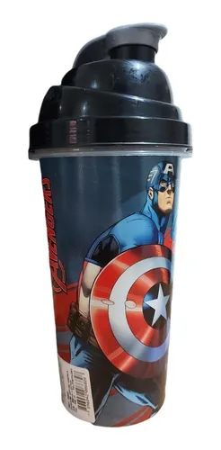 Vaso/botella Milkshake 580ml Plástico Capitan America Marvel