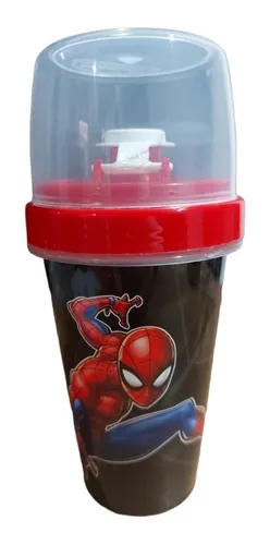 Vaso / Botella Milkshake 320ml Plástico Spiderman Oficial