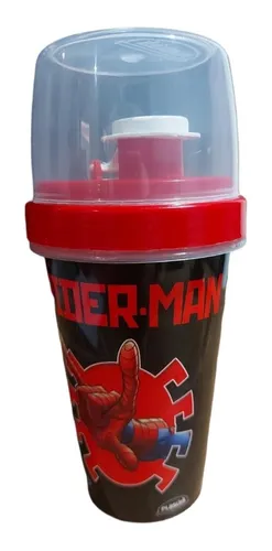 Vaso / Botella Milkshake 320ml Plástico Spiderman Oficial