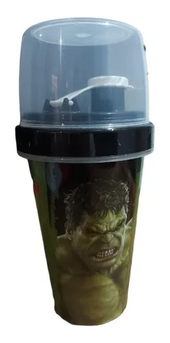 Vaso / Botella Milkshake 320ml Plástico Hulk Marvel Oficial