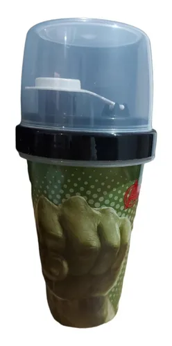 Vaso / Botella Milkshake 320ml Plástico Hulk Marvel Oficial